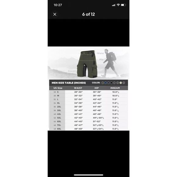 XKTTAC Mens MED Tactical Quick Dry Lightweight Stretchy Shorts Cycling Fitness - Picture 5 of 13